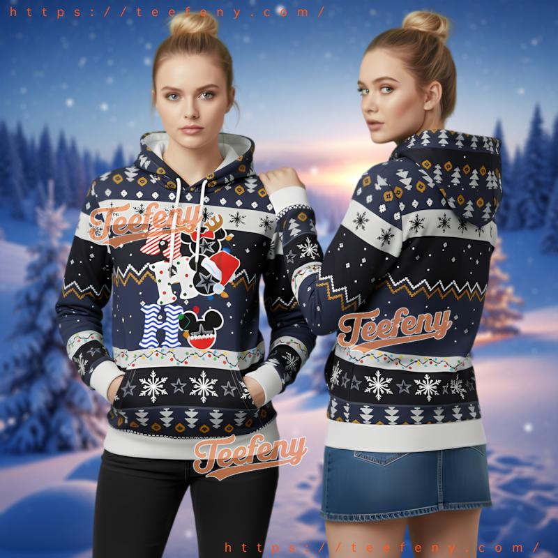 Dallas Cowboys Mickey Mouse Knit Pattern 3D Pullover Hoodie