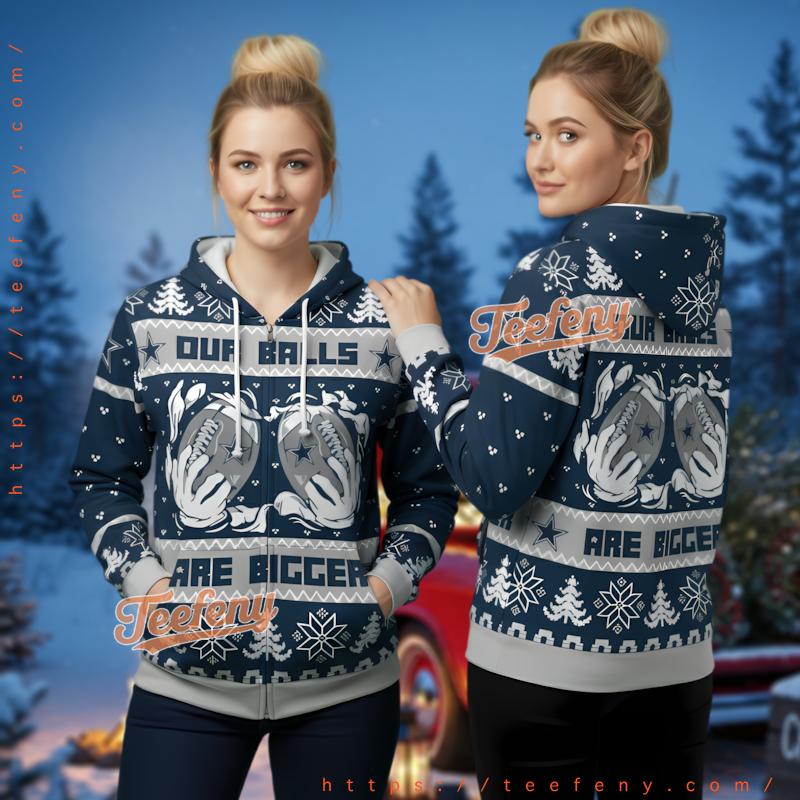 Dallas Cowboys Our Balls Are Bigger Ugly Christmas 3D Hoodie For Sale