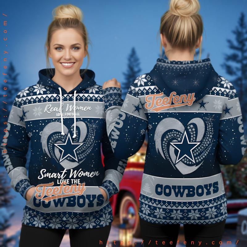 Dallas Cowboys Real Women Love The Cowboys 3D Ugly Christmas Hoodie