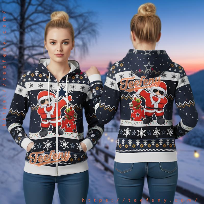 Dallas Cowboys Santa In Chimney Ugly Christmas 3D Hoodie Fashion