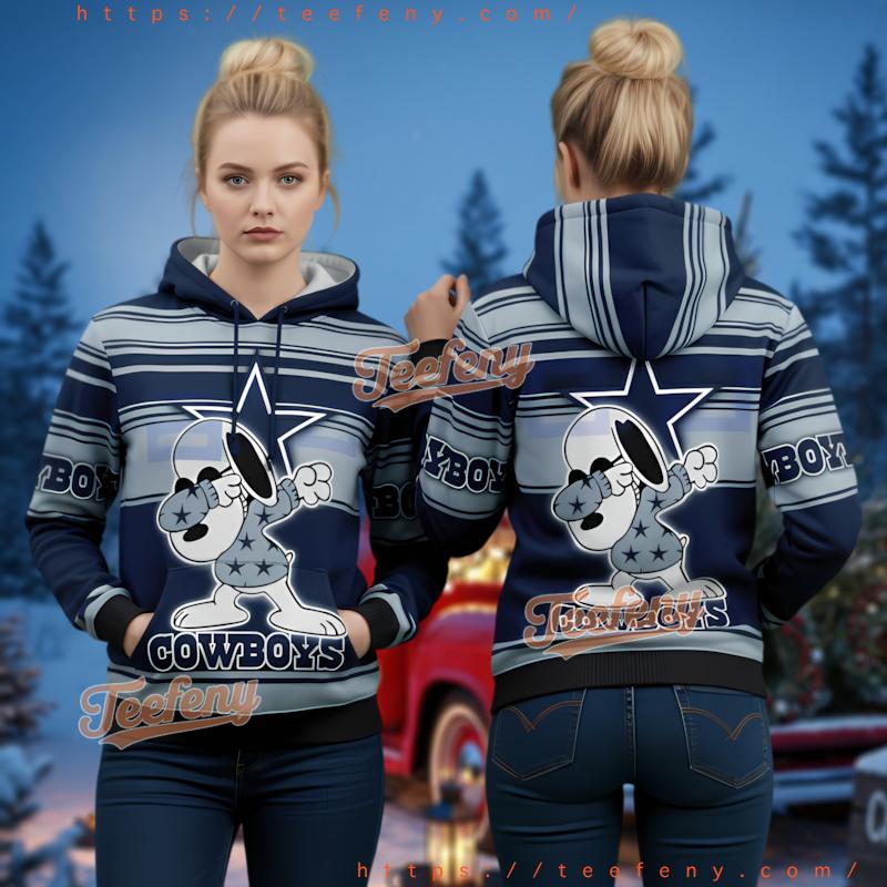Dallas Cowboys Snoopy 3D Print Pullover Hoodie Peanuts Nfl Fan Gear