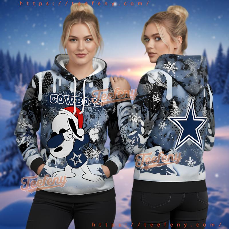 Dallas Cowboys Snoopy Dab Dance Christmas 3D Hoodie Peanuts Holiday