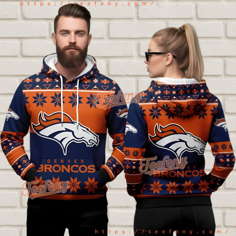 Denver Broncos 3D Ugly Christmas Hoodie Sweater Alternative