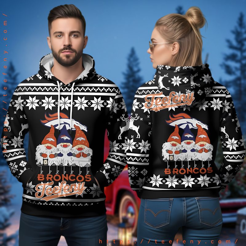 Denver Broncos Gnomes Ugly Christmas Hoodie 3D Holiday