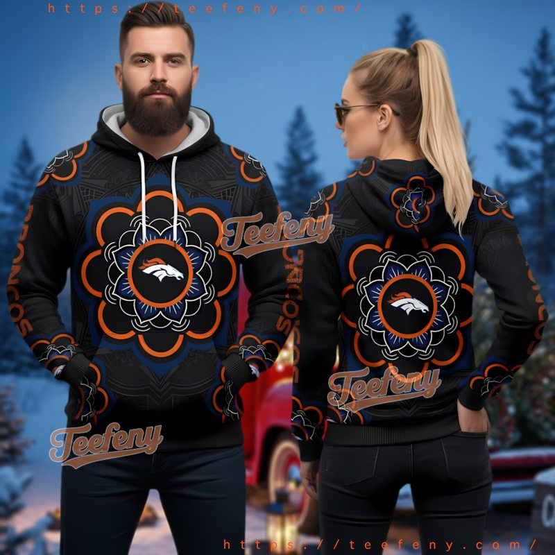Denver Broncos Logo Mandala 3D Hoodie