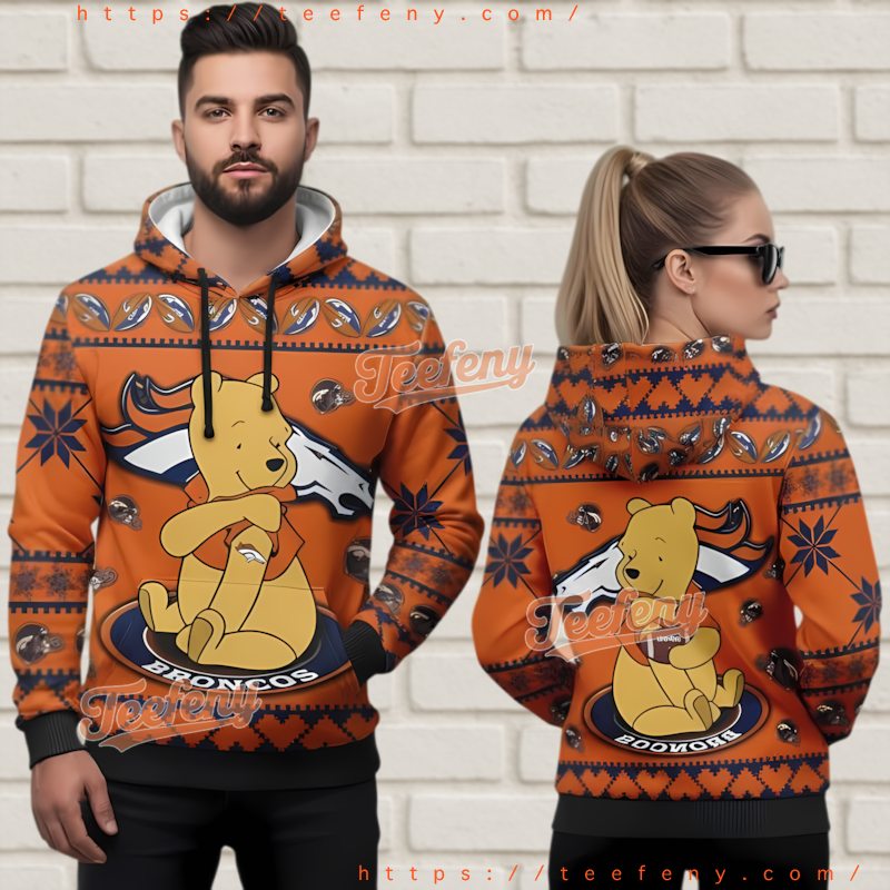 Denver Broncos Winnie The Pooh Full Print 3D Hoodie