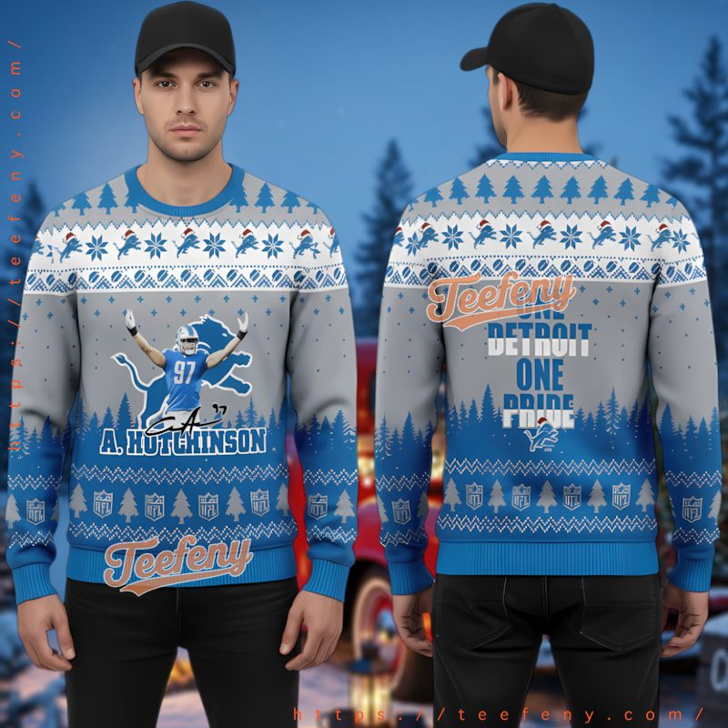 Detroit Lions Aidan Hutchinson Ugly Christmas Sweater 3D Print Fan Gear