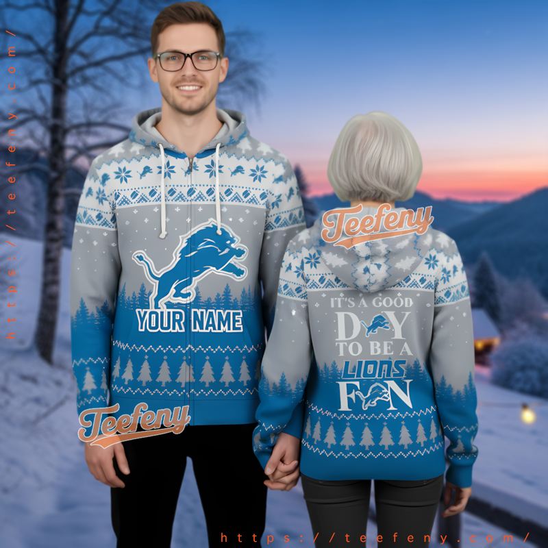 Detroit Lions Good Day To Be A Fan Ugly Christmas 3D Hoodie