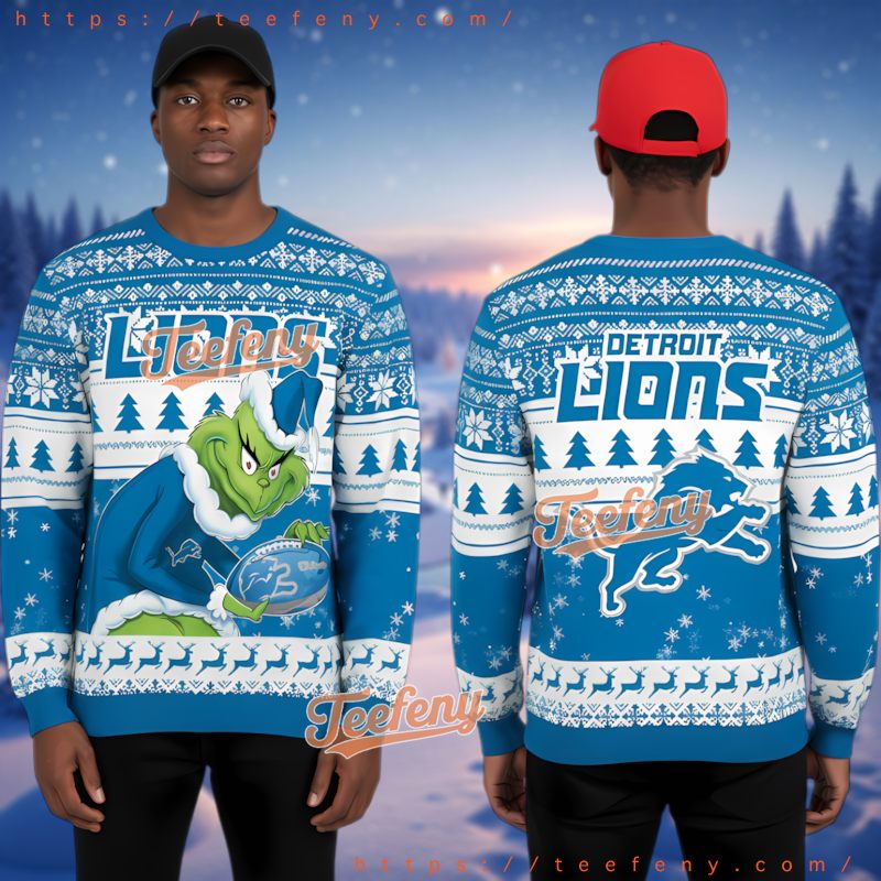 Detroit Lions Grinch Stole Christmas Ugly Sweater For Nfl Fans