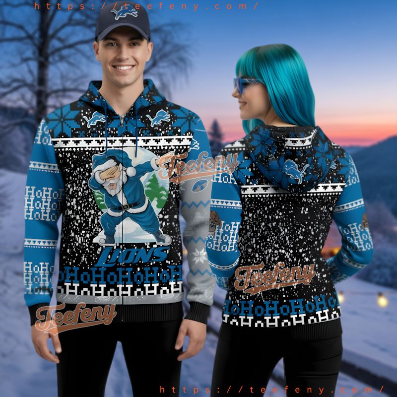 Detroit Lions Santa Claus Ugly Christmas 3D Hoodie Ho Ho Ho Detroit Lions Santa Claus Ugly Christmas 3D Hoodie Ho Ho Ho