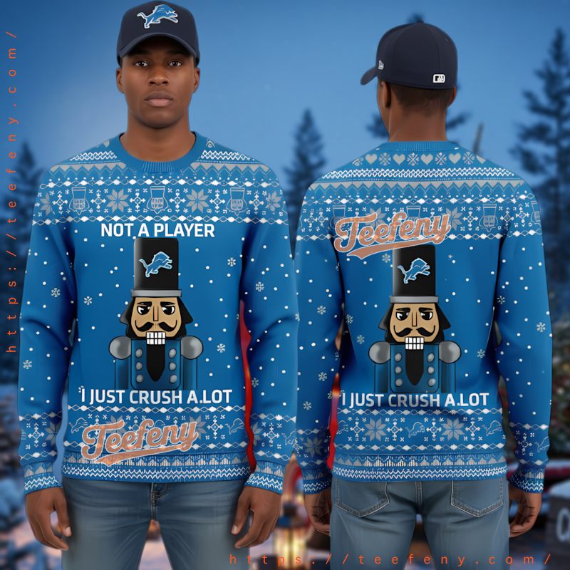 Detroit Lions Ugly Christmas Sweater Nutcracker Crush A Lot 3D Print Detroit Lions Ugly Christmas Sweater Nutcracker Crush A Lot 3D Print
