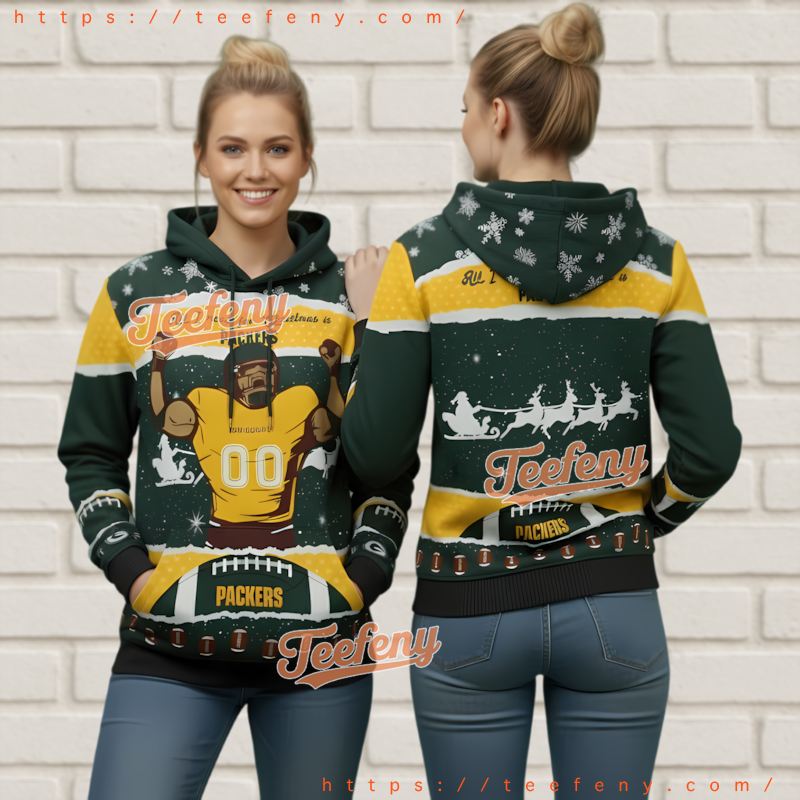 Green Bay Packers All I Need Is Packers Ugly Christmas 3D Hoodie
