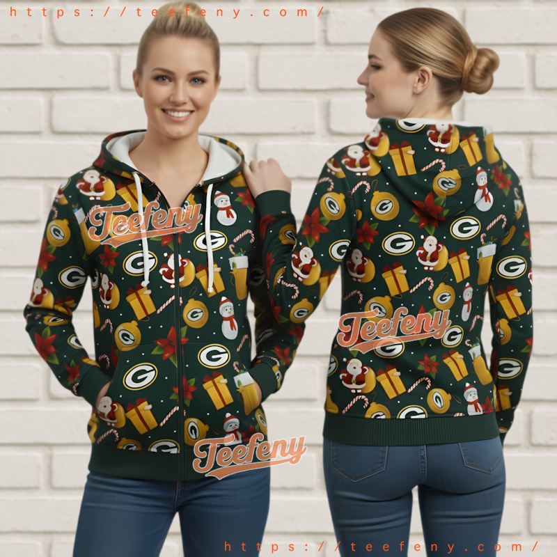 Green Bay Packers Festive Christmas Gifts Snowman Pattern Ugly 3D Hoodie