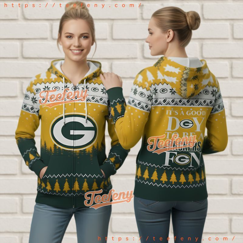 Green Bay Packers Good Day To Be A Fan Ugly Christmas 3D Hoodie