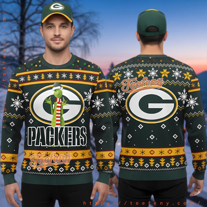 Green Bay Packers Grinch Meme Christmas Ugly Sweater