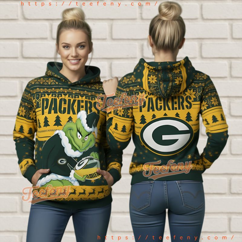 Green Bay Packers Grinch Stole Ball Ugly Christmas 3D Hoodie