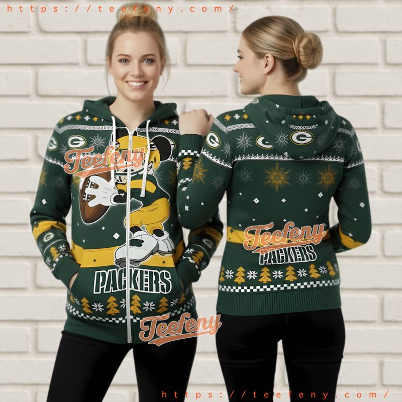 Green Bay Packers Nfl Disney Mickey Player Ugly 3D Hoodie