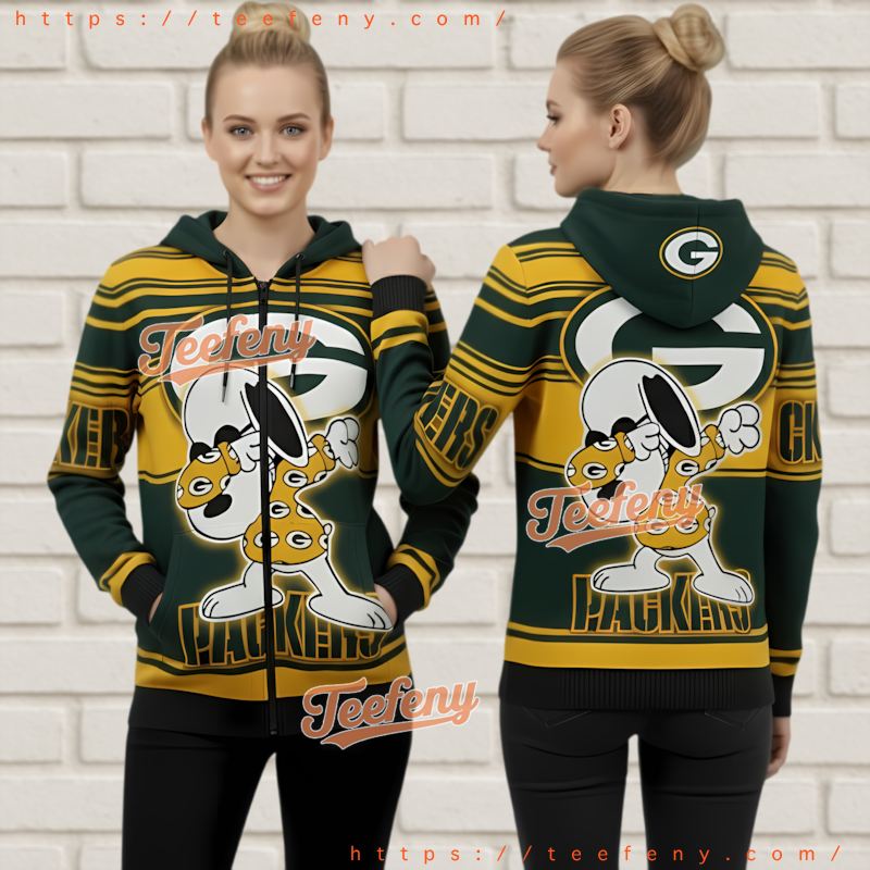 Green Bay Packers Snoopy Dancing Ugly 3D Hoodie For Youth Green Bay Packers Snoopy Dancing Ugly 3D Hoodie For Youth