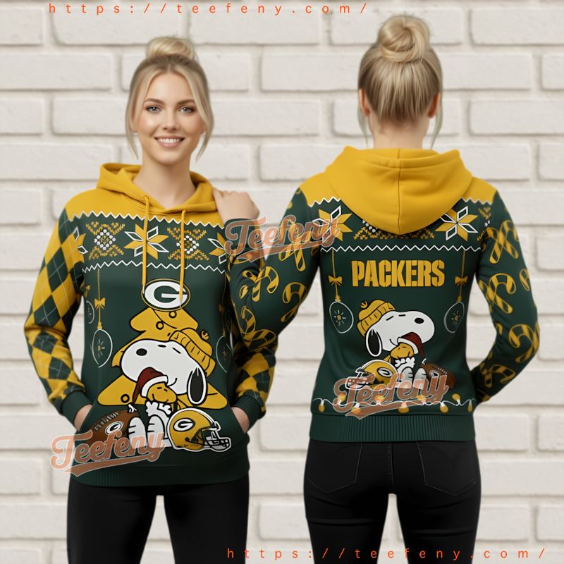 Green Bay Packers Snoopy Woodstock Ugly 3D Hoodie For Peanuts Fans Green Bay Packers Snoopy Woodstock Ugly 3D Hoodie For Peanuts Fans