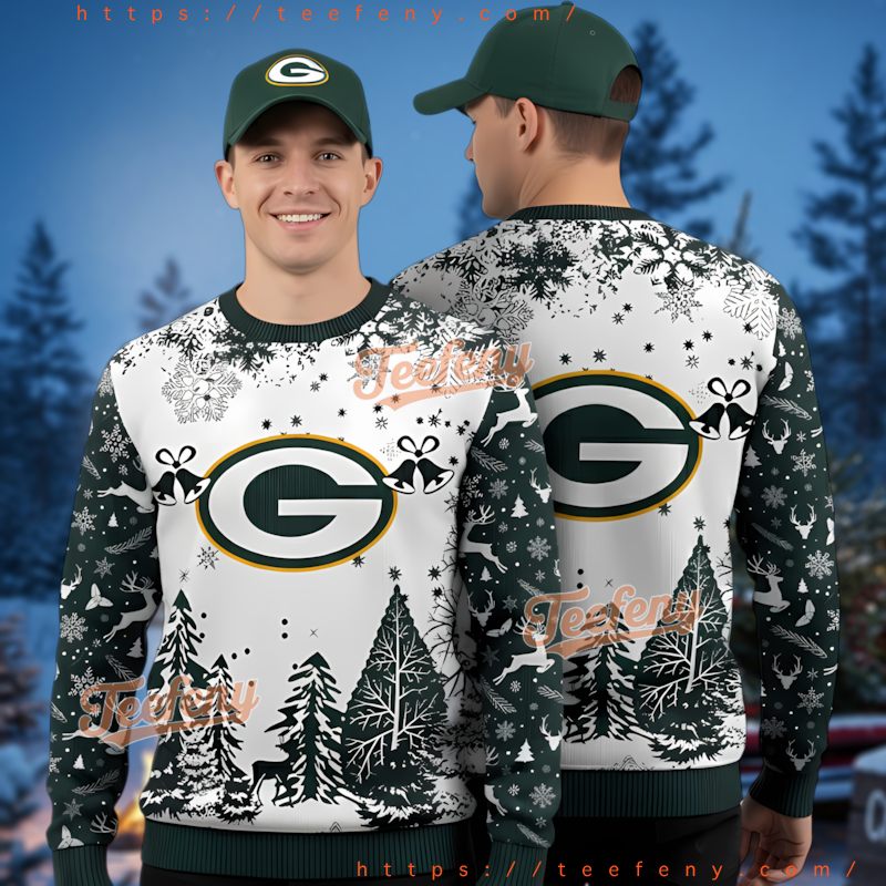 Green Bay Packers Ugly Christmas Sweater 3D Print White Winter Holiday Gear