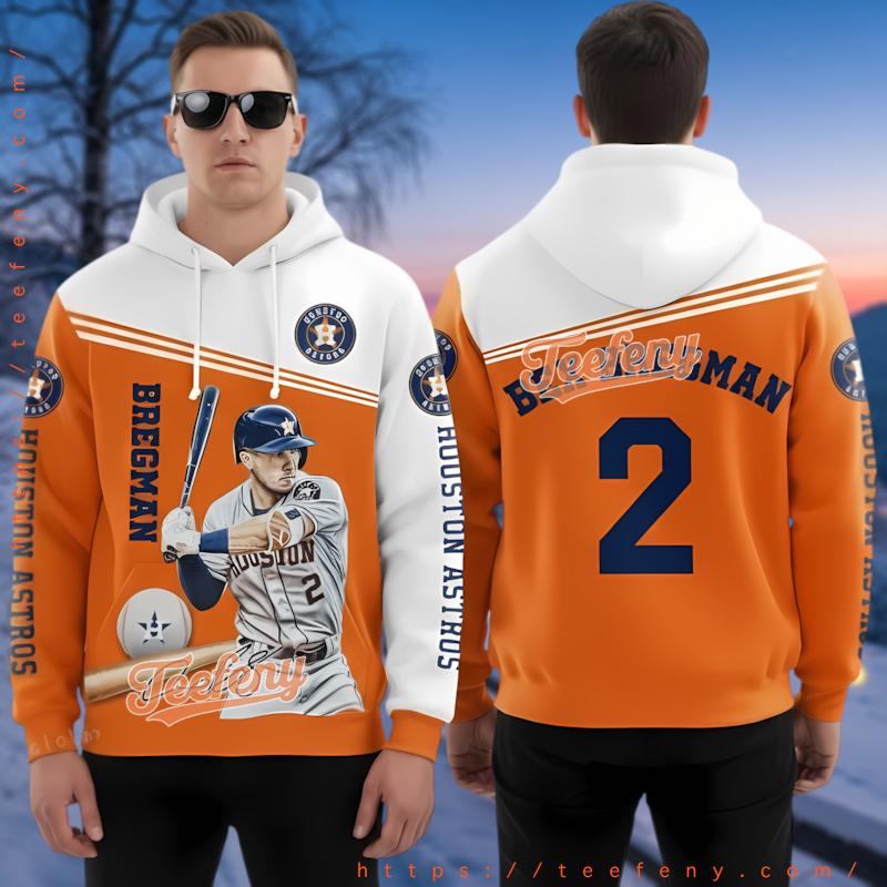 Houston Astros Alex Bregman 3D Hoodie Design Yellow Houston Astros Alex Bregman 3D Hoodie Design Yellow