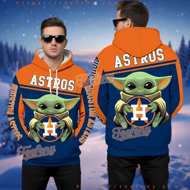 Houston Astros Baby Yoda 3D Printed Hoodie Houston Astros Baby Yoda 3D Printed Hoodie