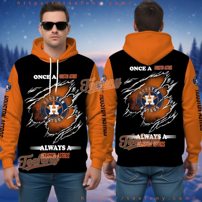 Houston Astros Ripped Effect 3D Hoodie Design Houston Astros Ripped Effect 3D Hoodie Design