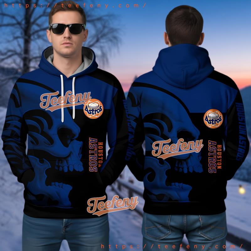 Houston Astros Skull And Bones 3D Hoodie Design Blue Houston Astros Skull And Bones 3D Hoodie Design Blue