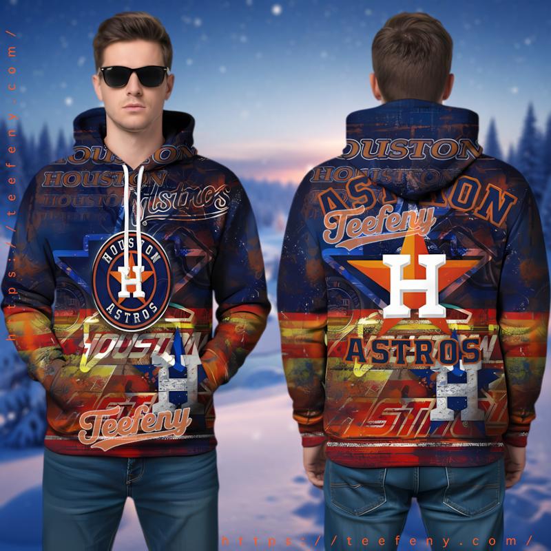 Houston Astros Splatter Grunge 3D Hoodie Fashion Houston Astros Splatter Grunge 3D Hoodie Fashion
