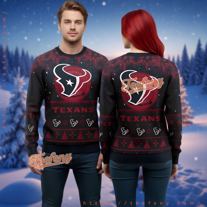 Houston Texans Christmas Symbols Red Ugly Sweater