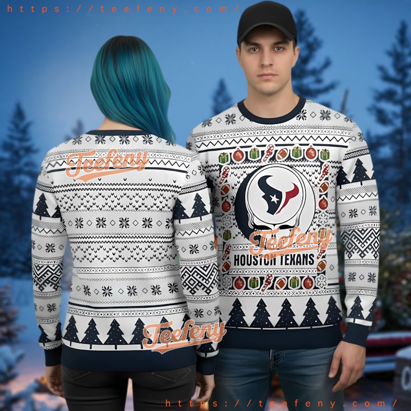 Houston Texans Grateful Dead Style Ugly Christmas Sweater