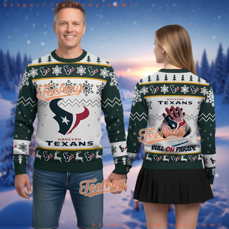 Houston Texans Green White Ugly Christmas Sweater For Fan