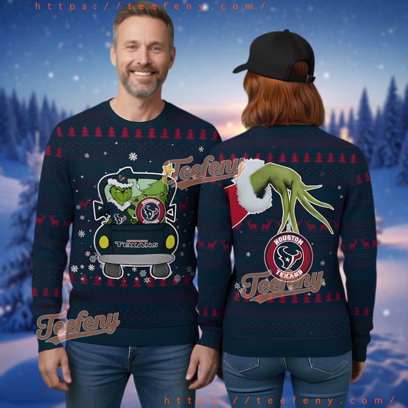 Houston Texans Grinch Driving Ugly Christmas Sweater Funny Gift