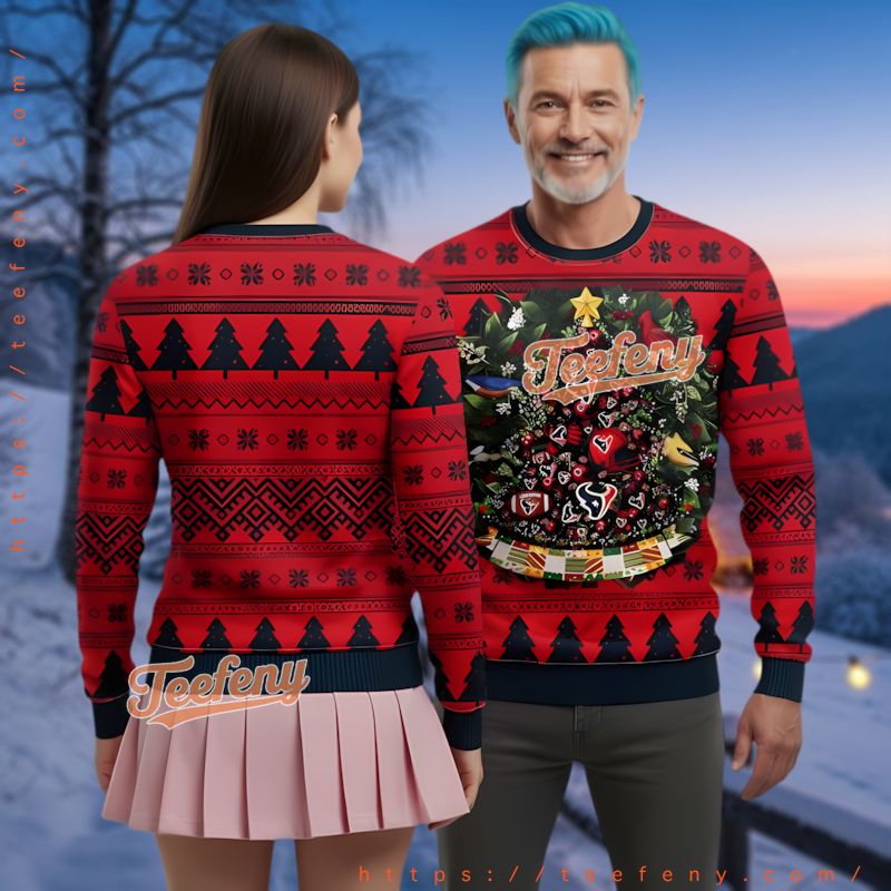 Houston Texans Logo Christmas Tree Ugly Sweater