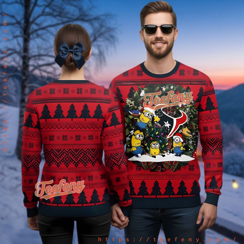 Houston Texans Minions Funny Ugly Christmas Sweater Men Women