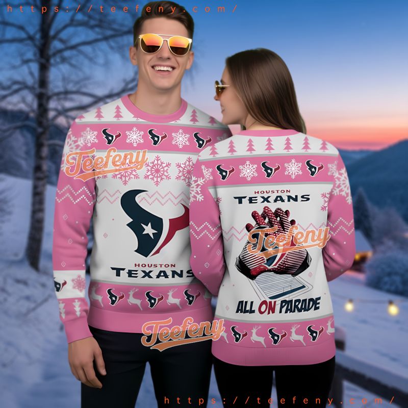 Houston Texans Pink Ugly Christmas Sweater For Men Women
