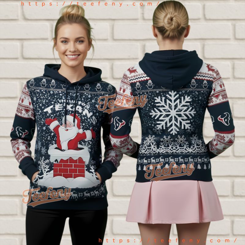 Houston Texans Santa Claus Dabbing Ugly Christmas 3D Hoodie Houston Texans Santa Claus Dabbing Ugly Christmas 3D Hoodie