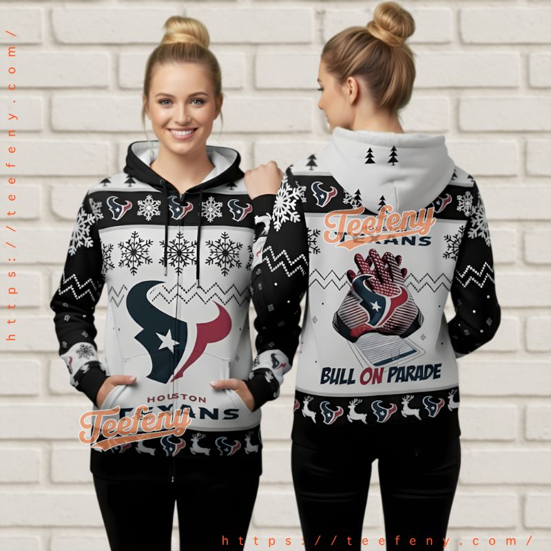 Houston Texans Winter Holiday Ugly 3D Hoodie Houston Texans Winter Holiday Ugly 3D Hoodie