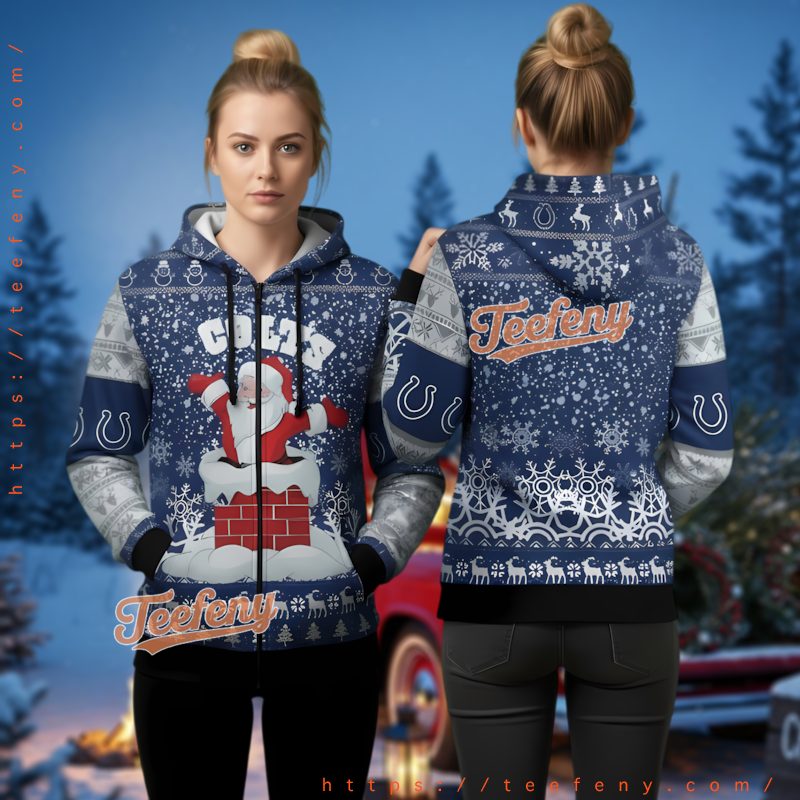 Indianapolis Colts Christmas Pug Dog Wreath Ugly 3D Hoodie Indianapolis Colts Christmas Pug Dog Wreath Ugly 3D Hoodie