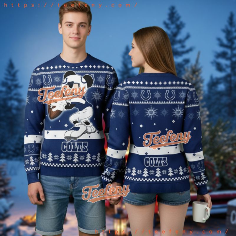 Indianapolis Colts Disney Mickey Mouse Ugly Christmas Sweater Football Player