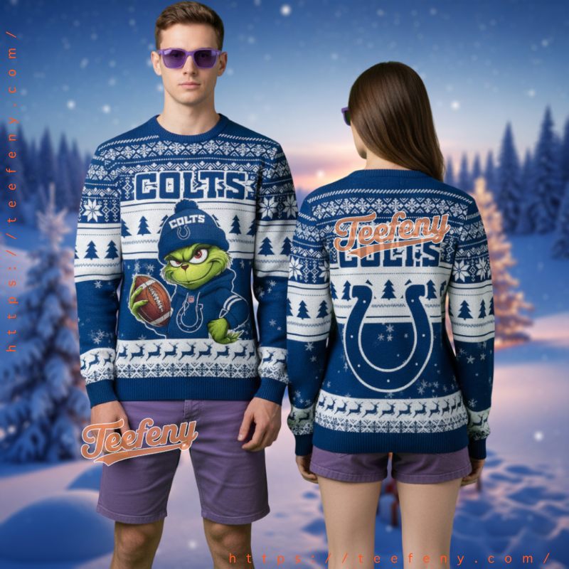Indianapolis Colts Grinch Football Player Ugly Christmas Sweater Indianapolis Colts Grinch Football Player Ugly Christmas Sweater