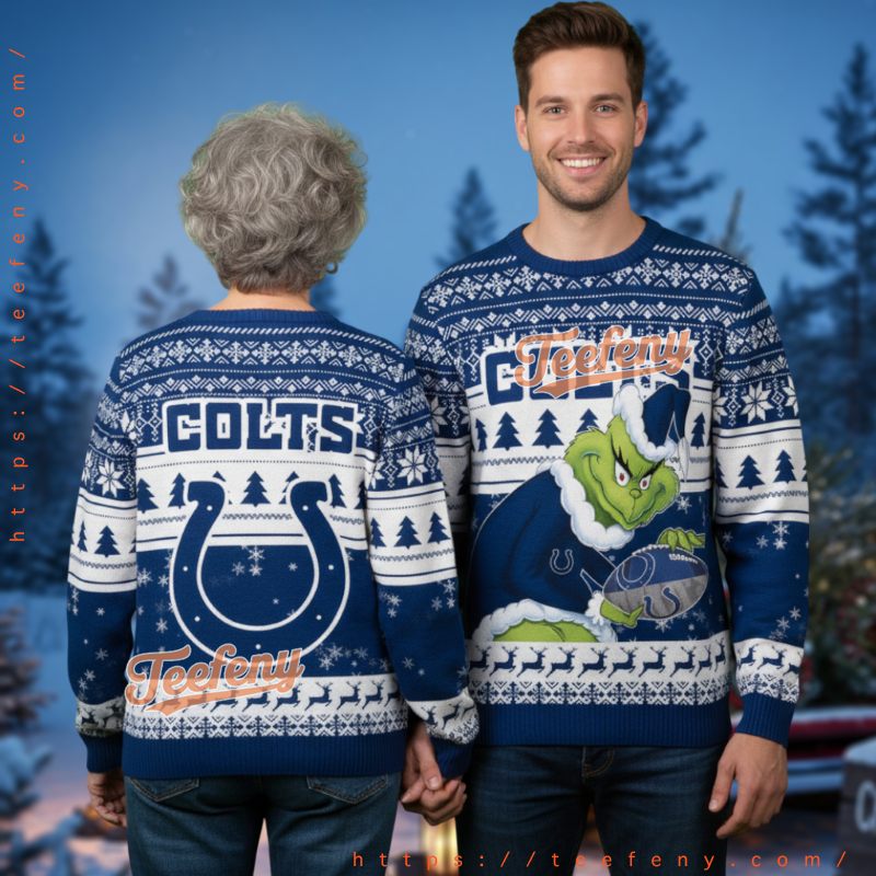 Indianapolis Colts Grinch Stole Football Ugly Christmas Sweater Indianapolis Colts Grinch Stole Football Ugly Christmas Sweater