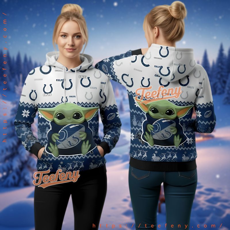 Indianapolis Colts Grogu Star Wars Ugly 3D Hoodie Men Women