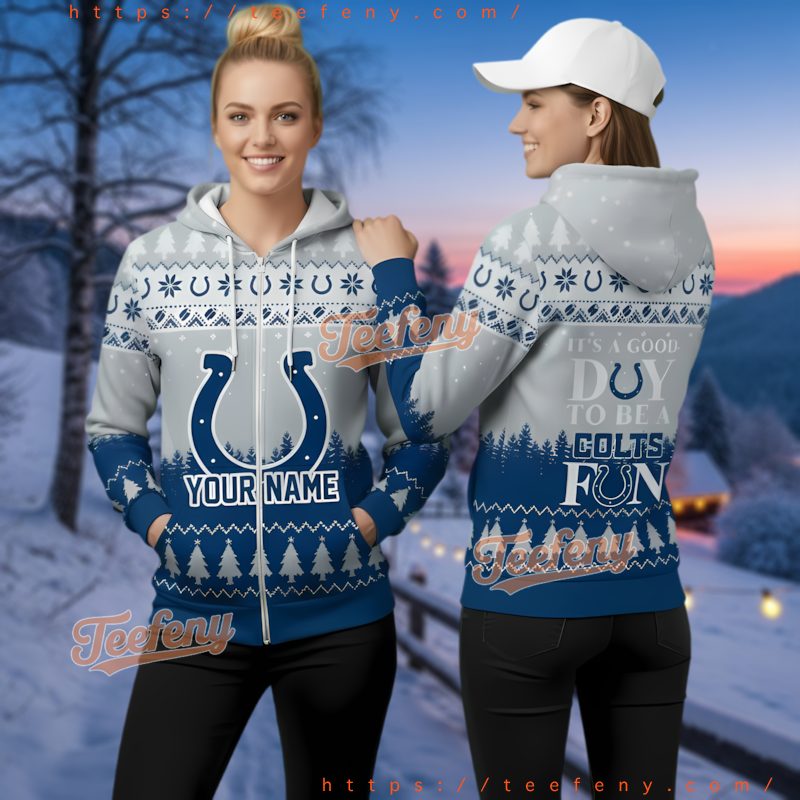 Indianapolis Colts Its A Good Day Ugly Christmas 3D Hoodie Womens
