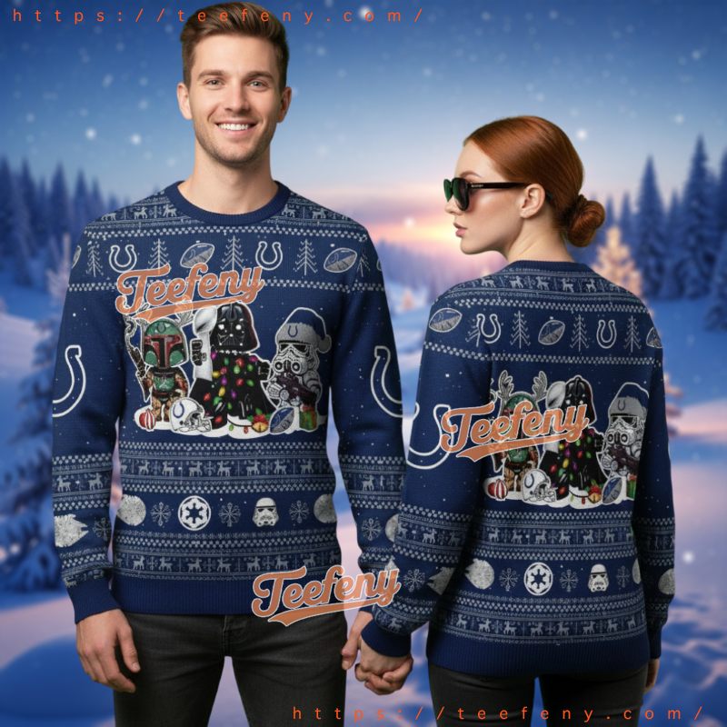 Indianapolis Colts Stormtroopers Boba Fett Ugly Christmas Sweater