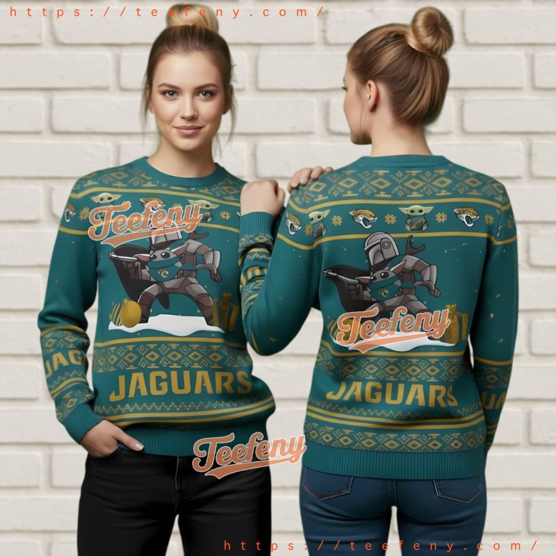 Jacksonville Jaguars Boba Fett Baby Yoda Ugly Christmas Sweater Jacksonville Jaguars Boba Fett Baby Yoda Ugly Christmas Sweater
