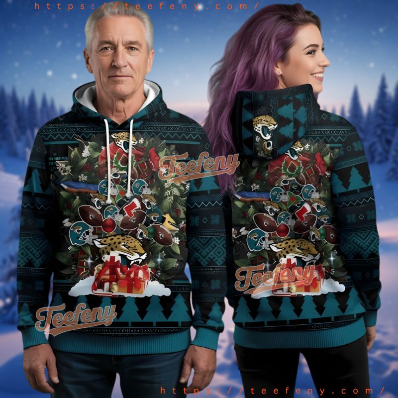 Jacksonville Jaguars Christmas Tree Ugly 3D Hoodie Jacksonville Jaguars Christmas Tree Ugly 3D Hoodie