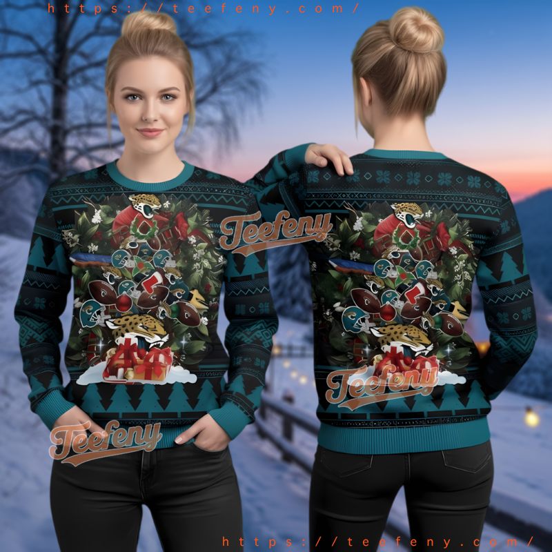 Jacksonville Jaguars Christmas Tree Ugly Christmas Sweater Logo Gift Jacksonville Jaguars Christmas Tree Ugly Christmas Sweater Logo Gift