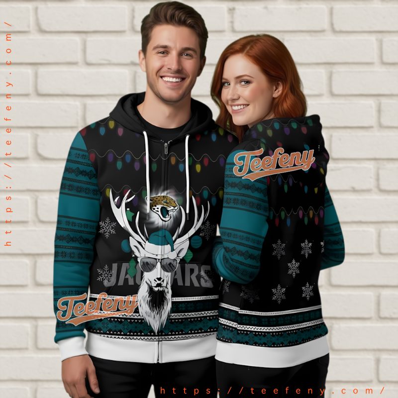 Jacksonville Jaguars Christmas Tree Ugly 3D Hoodie Jacksonville Jaguars Christmas Tree Ugly 3D Hoodie