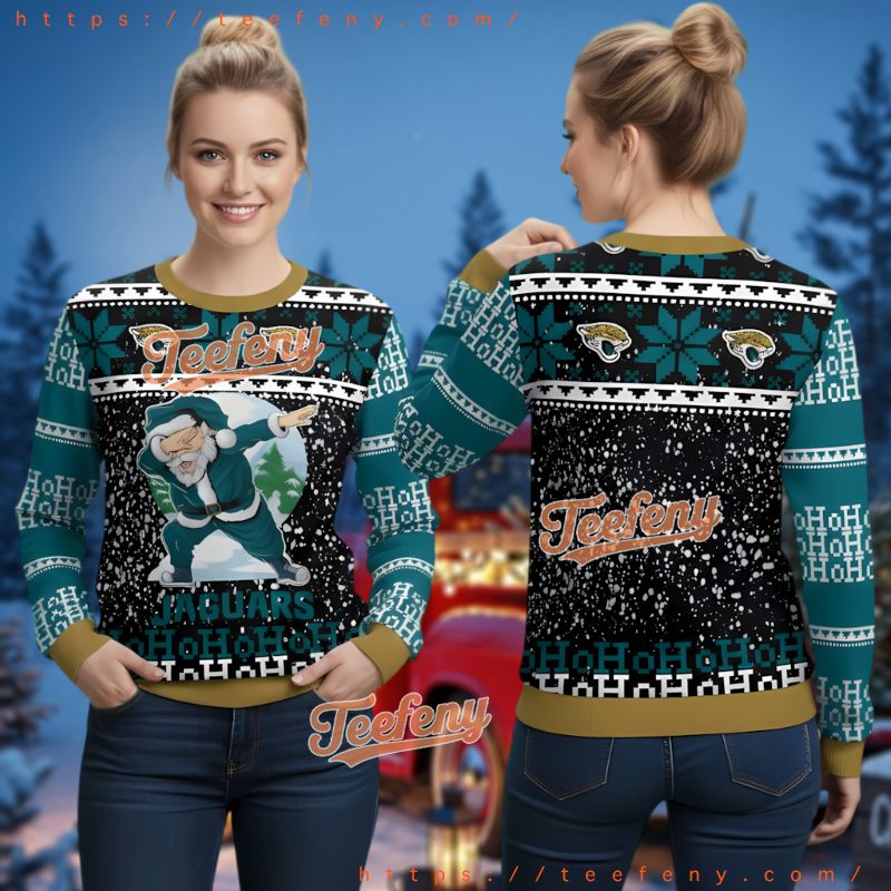 Jacksonville Jaguars Dabbing Santa Ugly Christmas Sweater Fan Apparel Jacksonville Jaguars Dabbing Santa Ugly Christmas Sweater Fan Apparel